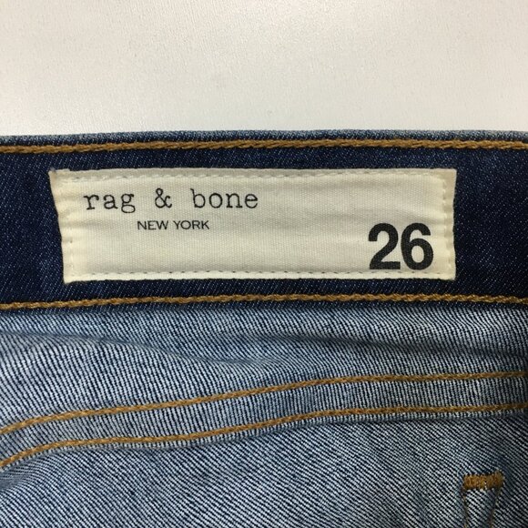 RAG & BONE Rae Wash 5 Pocket Logo Hardware Ankle Skinny Denim Jeans - Picture 2 of 12